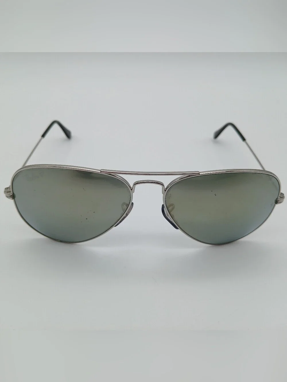 Ray-Ban Aviator Sunglasses in Green Lens with Silver Frame RB 3025